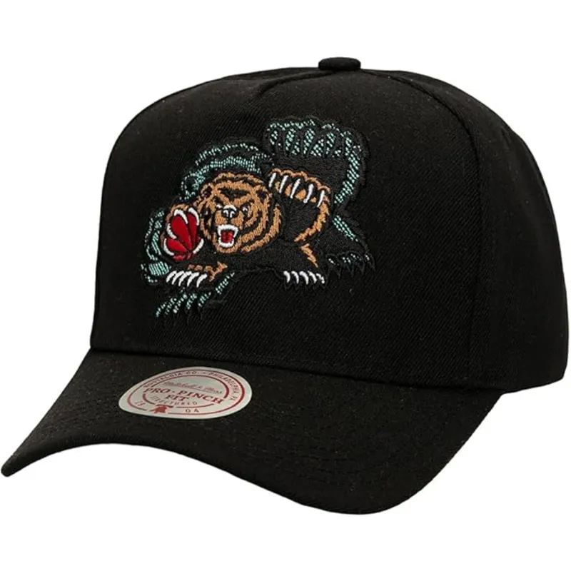 cappellino-visiera-curva-nero-snapback-tilted-pro-di-vancouver-grizzlies-nba-di-mitchell-ness