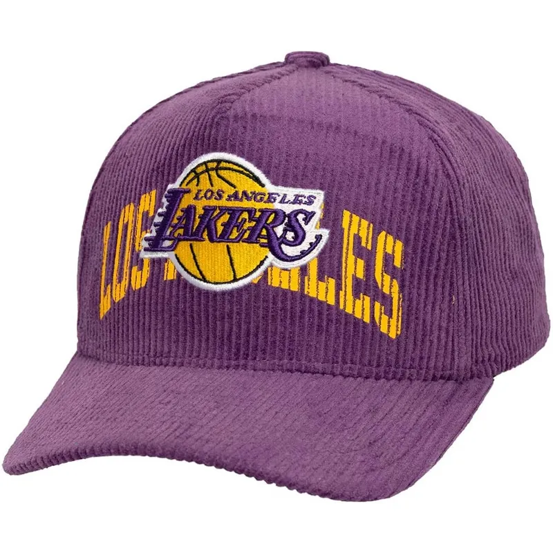 casquette-courbee-violette-snapback-arch-stamp-pro-los-angeles-lakers-nba-mitchell-ness