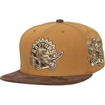 Braune verstellbare Flatcap Coffee Strapback der Toronto Raptors NBA von Mitchell & Ness