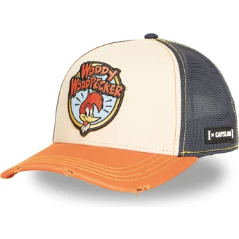 Petten gebogen meerkleurig snapback WW2 HER Woody Woodpecker van Capslab