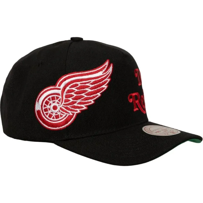 casquette-courbee-noire-snapback-busted-pro-detroit-red-wings-nhl-mitchell-ness