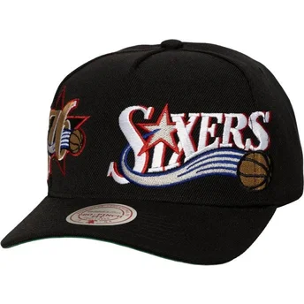 Petten gebogen zwart snapback Busted Pro van Philadelphia 76ers NBA van Mitchell & Ness