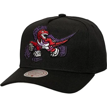 Gorra curva negra snapback Tilted Pro de Toronto Raptors NBA de Mitchell & Ness
