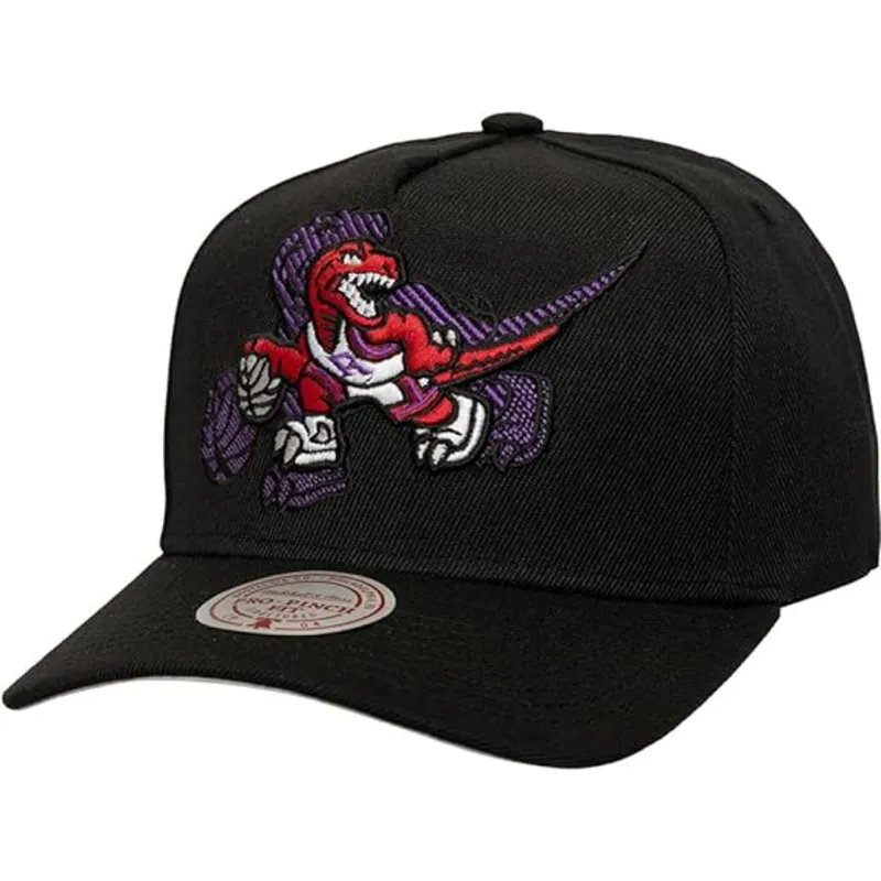 cappellino-curvo-nero-snapback-tilted-pro-di-toronto-raptors-nba-di-mitchell-ness