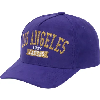 Petten gebogen paars snapback Shady Suede Pro van Los Angeles Lakers NBA van Mitchell & Ness