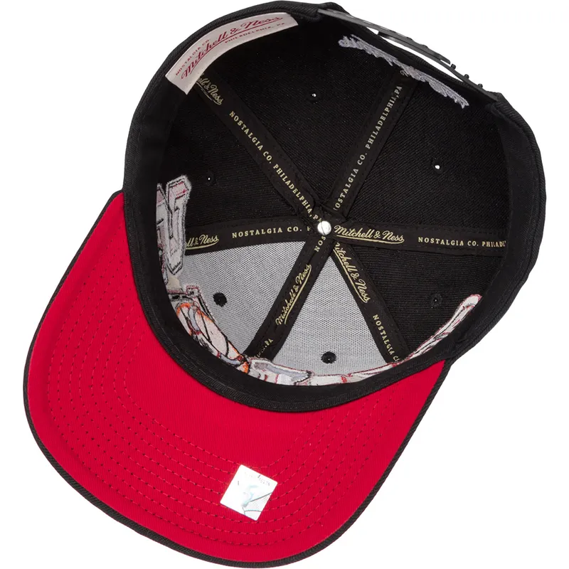 petten-gebogen-zwart-snapback-hyper-type-pro-van-chicago-bulls-nba-van-mitchell-ness
