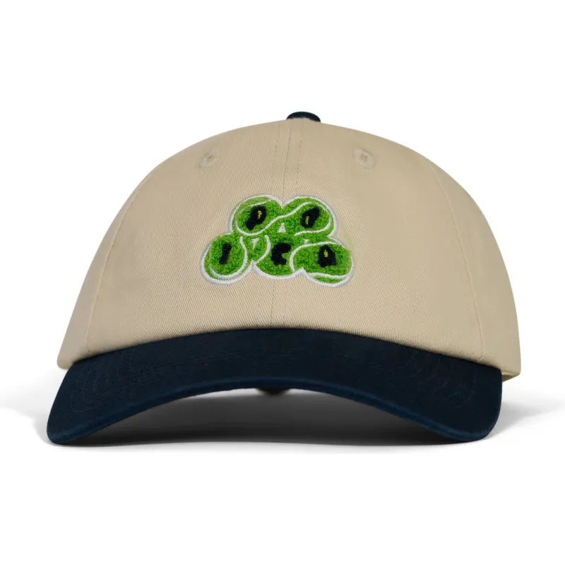 cappellino-curvo-beige-e-blu-marino-regolabile-tennisballs-di-pica-pica