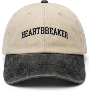 Cappellino curvo beige e nero regolabile Heartbreaker di Pica Pica