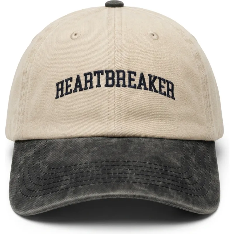 casquette-courbee-beige-et-noire-ajustable-heartbreaker-pica-pica