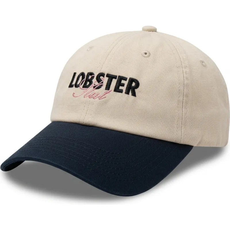 beige-und-marineblaue-verstellbare-curved-cap-lobster-slut-von-pica-pica