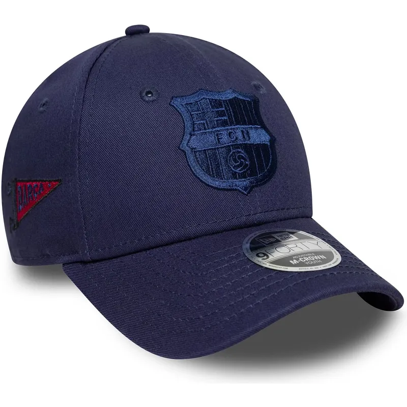 cappellino-curvo-blu-marino-snapback-per-bambino-9forty-m-crown-graphic-di-fc-barcelona-laliga-di-new-era
