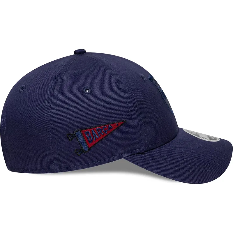 cappellino-curvo-blu-marino-snapback-per-bambino-9forty-m-crown-graphic-di-fc-barcelona-laliga-di-new-era