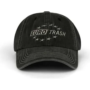 Casquette courbée noire ajustable Eurotrash Distressed Washed Pica Pica