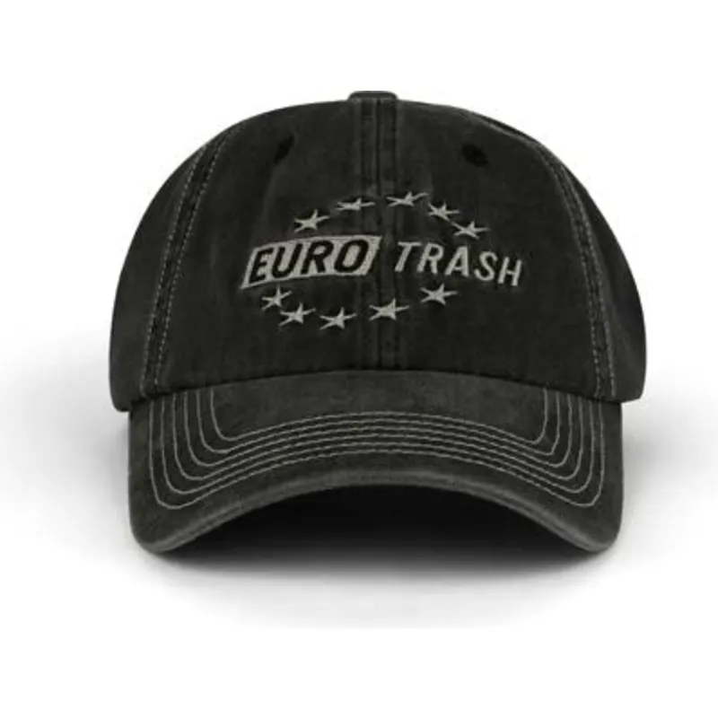 petten-gebogen-zwart-verstelbaar-eurotrash-distressed-washed-van-pica-pica