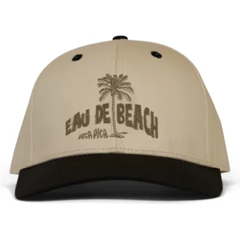 Cappellino curvo beige e nero snapback Eau De Beach di Pica Pica
