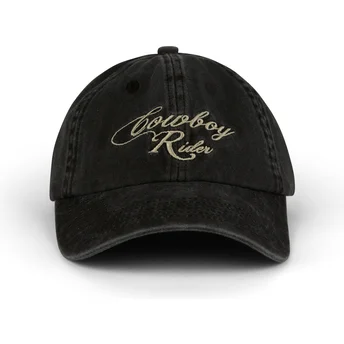 Petten gebogen zwart verstelbare band Cowboy Rider Washed van Pica Pica