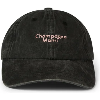 Cappellino curvo nero regolabile Champagne Mami Washed di Pica Pica