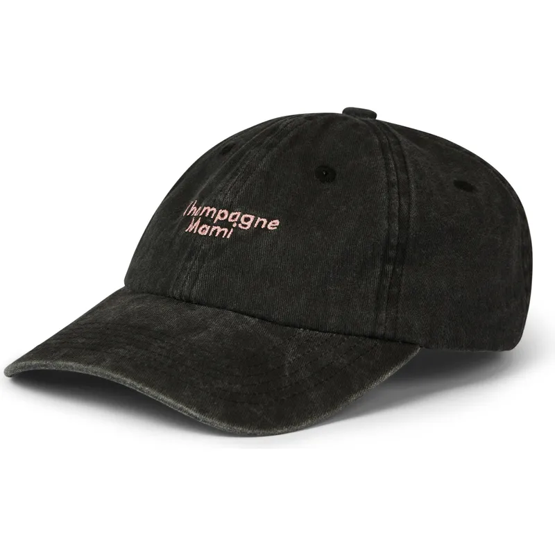 petten-gebogen-zwart-verstelbare-band-champagne-mami-washed-van-pica-pica