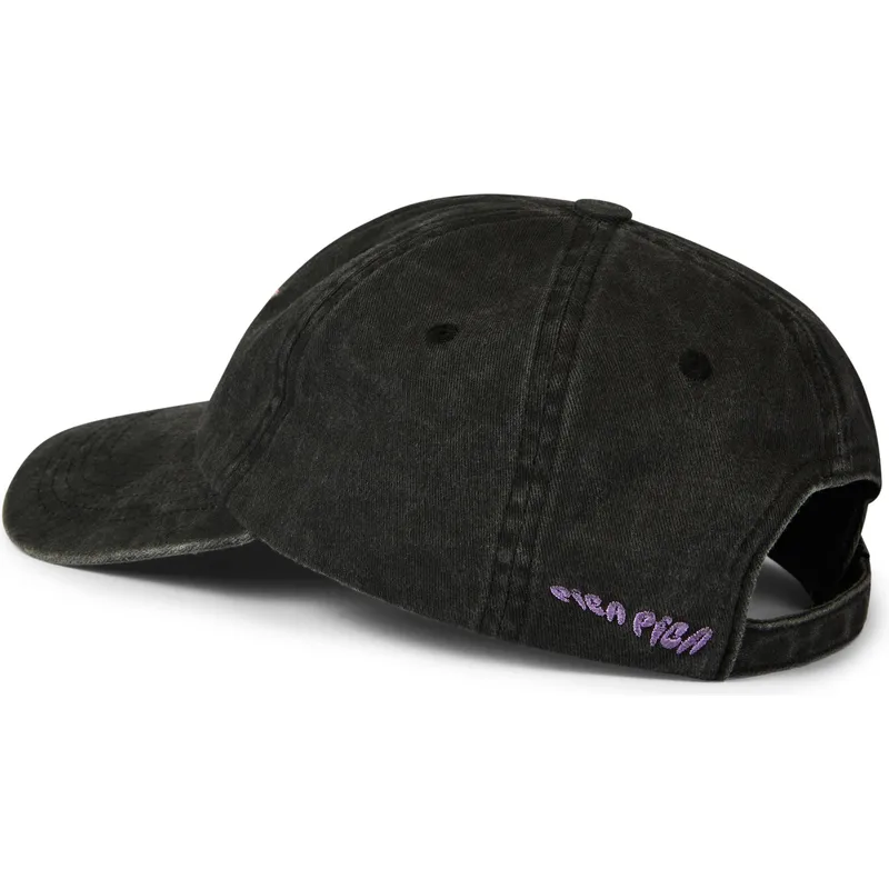petten-gebogen-zwart-verstelbare-band-champagne-mami-washed-van-pica-pica
