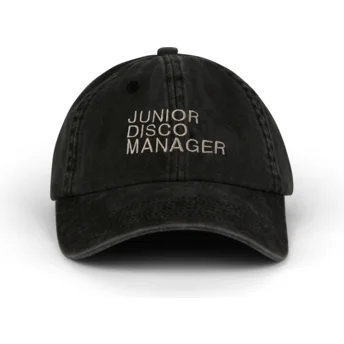 Petten gebogen zwart verstelbaar Junior Disco Manager Washed van Pica Pica