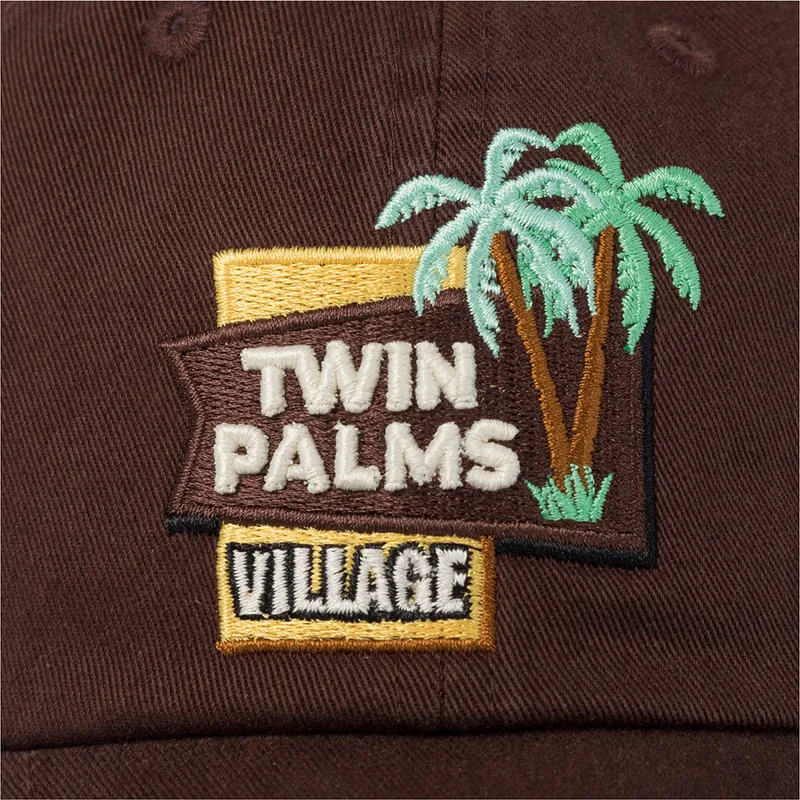 cappellino-curvo-marrone-regolabile-twin-palms-village-ballpark-di-american-needle