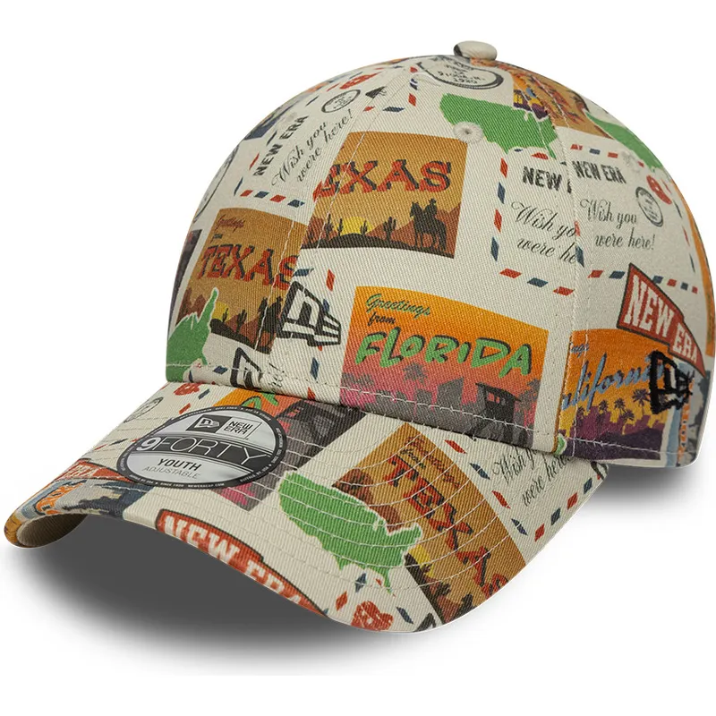 cappellino-curvo-multicolore-regolabile-per-bambino-9forty-location-all-over-print-di-new-era