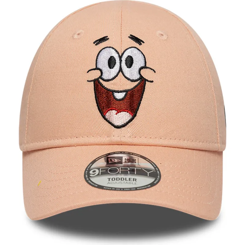 gebogene-rosa-verstellbare-kappe-fur-kinder-9forty-face-patricio-estrella-spongebob-von-new-era