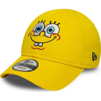Cap gebogen yellow adjustable strap voor kinderen 9FORTY Face van Bob Esponja van New Era