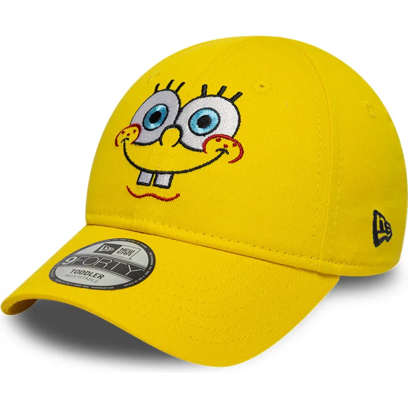 petten-gebogen-geel-verstelbaar-voor-kinderen-9forty-face-van-spongebob-van-new-era