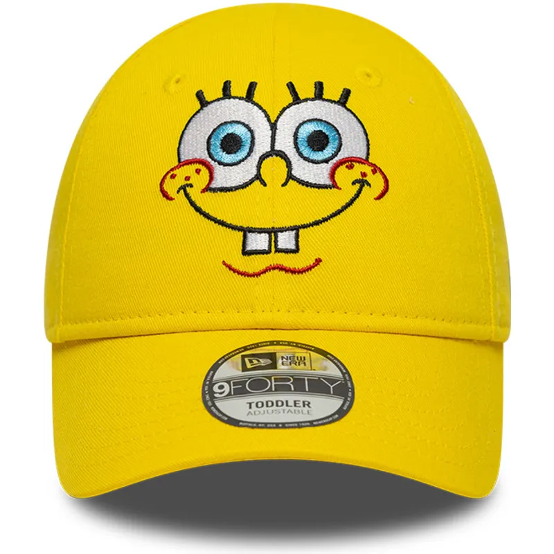 petten-gebogen-geel-verstelbaar-voor-kinderen-9forty-face-van-spongebob-van-new-era