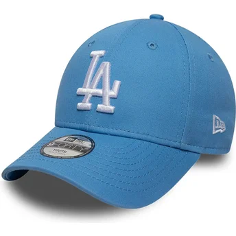 Hellblaue gebogene verstellbare Kinderkappe 9FORTY Essential der Los Angeles Dodgers MLB von New Era