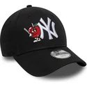 petten-gebogen-zwart-verstelbare-band-voor-kinderen-9forty-icon-van-new-york-yankees-mlb-van-new-era