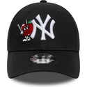 petten-gebogen-zwart-verstelbare-band-voor-kinderen-9forty-icon-van-new-york-yankees-mlb-van-new-era