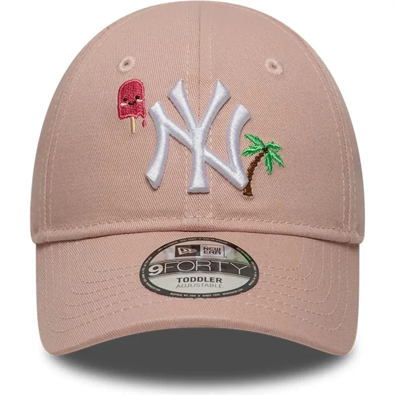 cappellino-curvo-rosa-regolabile-per-bambino-9forty-summer-icon-dei-new-york-yankees-mlb-di-new-era
