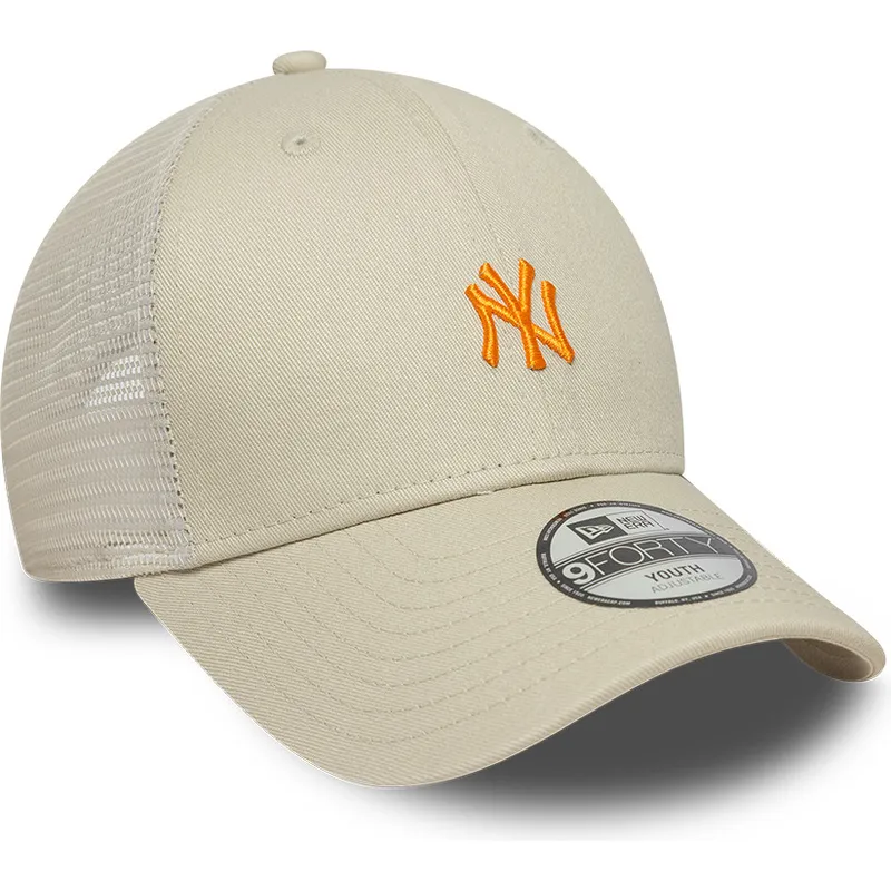 petten-gebogen-beige-verstelbare-band-voor-kinderen-9forty-homefield-van-new-york-yankees-mlb-van-new-era