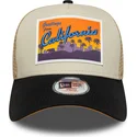 cappellino-trucker-beige-per-bambino-a-frame-location-patch-california-di-new-era