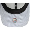 petten-gebogen-marineblauw-verstelbare-band-9twenty-seersucker-van-new-york-yankees-mlb-van-new-era