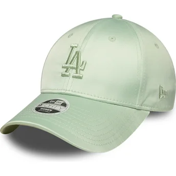Cap gebogen green adjustable strap 9FORTY Bow Back Satin van Los Angeles Dodgers MLB van New Era