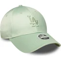 petten-gebogen-groen-verstelbare-band-9forty-bow-back-satin-van-los-angeles-dodgers-mlb-van-new-era