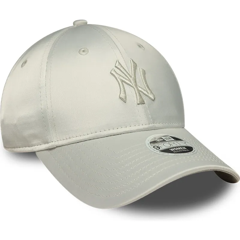 petten-gebogen-groen-verstelbaar-9forty-bow-back-satin-van-new-york-yankees-mlb-van-new-era