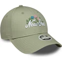 petten-gebogen-groen-verstelbaar-9forty-beaded-van-new-era
