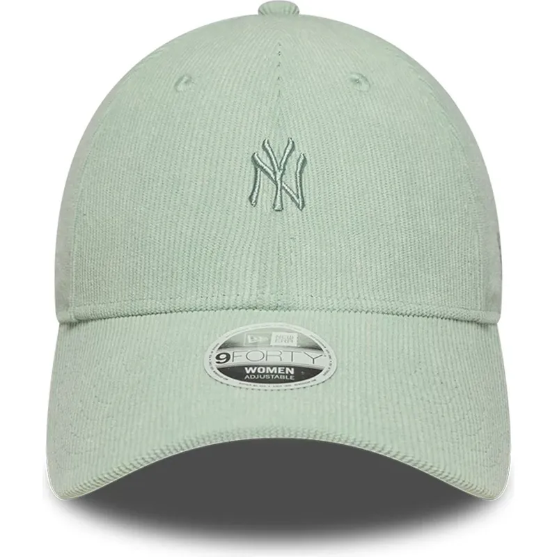 cappellino-con-visiera-curva-verde-regolabile-da-donna-9forty-mini-cord-dei-new-york-yankees-mlb-di-new-era