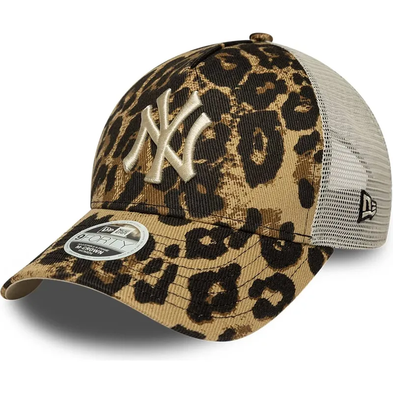 petten-gebogen-luipaard-snapback-9forty-m-crown-a-frame-leopard-van-new-york-yankees-mlb-van-new-era