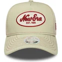 beige-trucker-cap-fur-damen-9forty-m-crown-a-frame-von-new-era