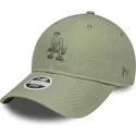 petten-gebogen-groen-verstelbare-band-9twenty-midi-linen-van-los-angeles-dodgers-mlb-van-new-era