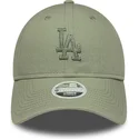 petten-gebogen-groen-verstelbare-band-9twenty-midi-linen-van-los-angeles-dodgers-mlb-van-new-era