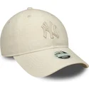 cappellino-curvo-beige-regolabile-con-logo-beige-da-donna-9twenty-midi-linen-dei-new-york-yankees-mlb-di-new-era