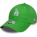 casquette-courbee-verte-ajustable-pour-femme-9twenty-league-essential-midi-los-angeles-dodgers-mlb-new-era