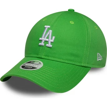 Cappellino curvo verde regolabile da donna 9TWENTY League Essential Midi dei Los Angeles Dodgers MLB di New Era