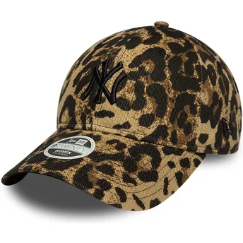 Cappellino curvo leopardato regolabile con logo nero da...
